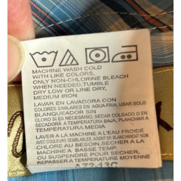 Wrangler 20X Mens Blue Plaid Short Sleeve Button Down Shirt Size Medium‎ - Picture 7 of 7